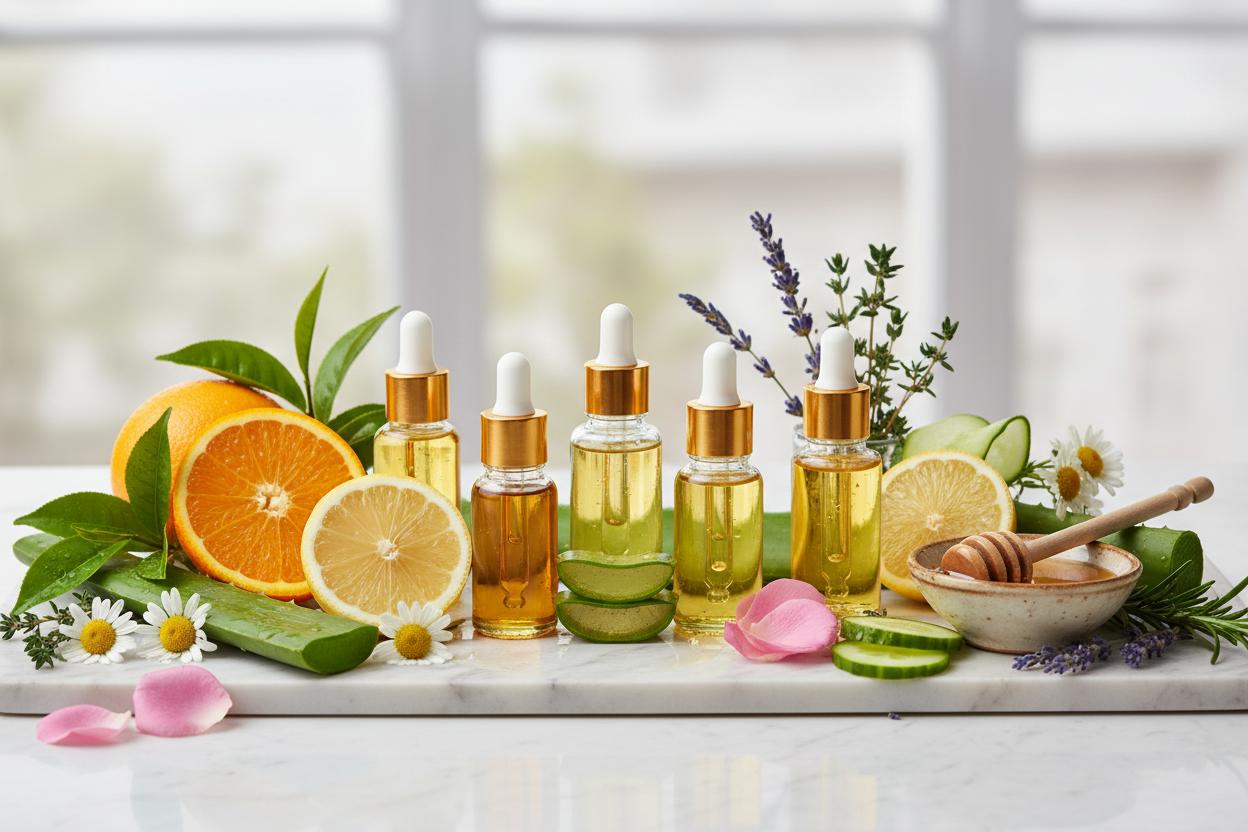 I need an image that shows the ingredients within beauty the natural elements 